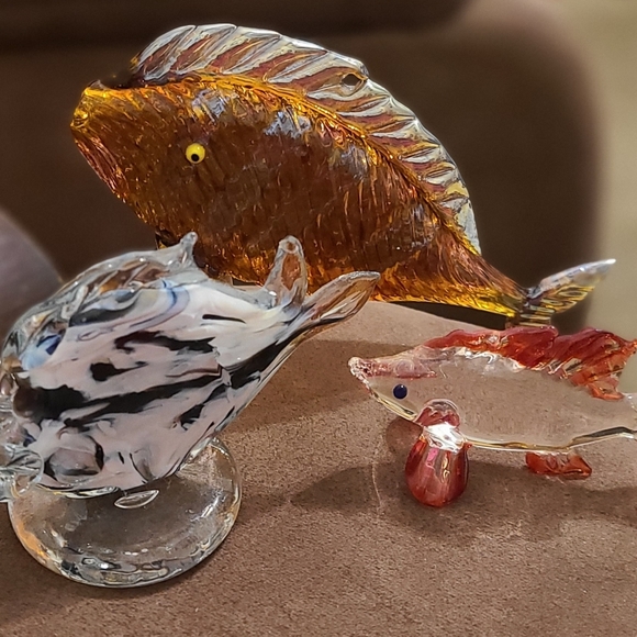 Hand Blown Glass Sea Fish Figurines - Picture 1 of 5